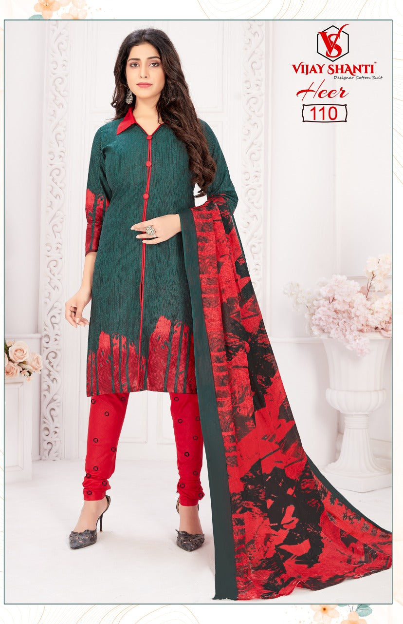 Heer By Vijayshanti Designer Cotton Print Fancy Heavy Printed Patiyala Style Regular Wear Salwar Suits