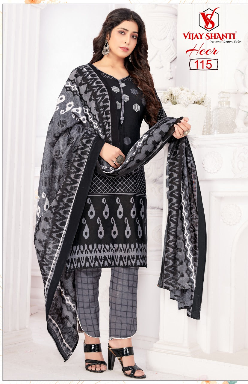 Heer By Vijayshanti Designer Cotton Print Fancy Heavy Printed Patiyala Style Regular Wear Salwar Suits