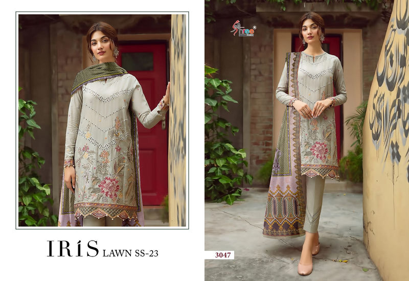 Shree Fabs Iris Lawn Ss 23 Lawn Cotton Self Embroidery Pakistani Designer Salwar Suit