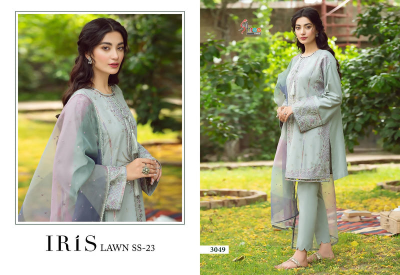 Shree Fabs Iris Lawn Ss 23 Lawn Cotton Self Embroidery Pakistani Designer Salwar Suit