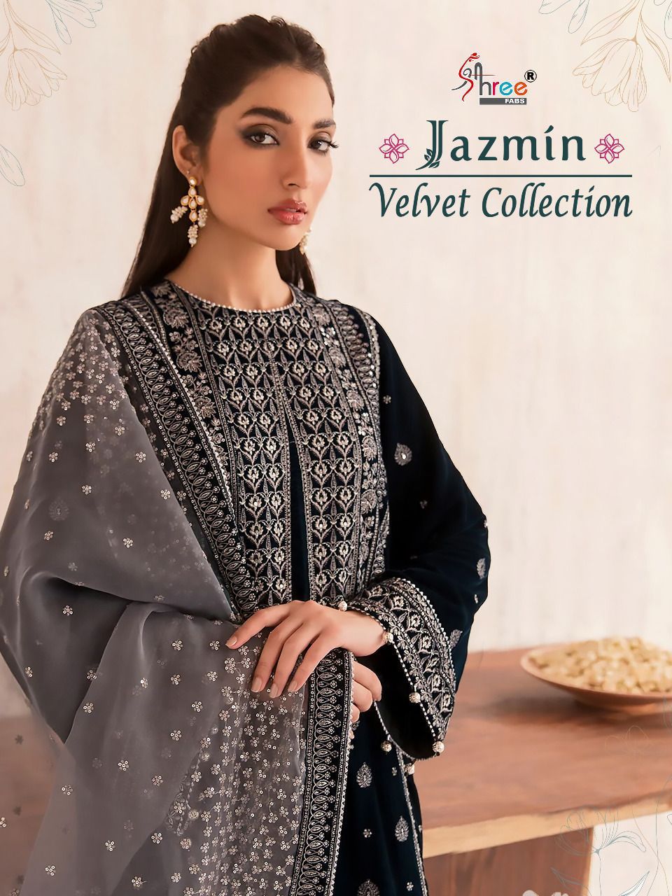 Shree Fabs Jazmin Velvet Collection Velvet With Heavy Embroidery Work Stylish Designer Pakistani Salwar Kameez