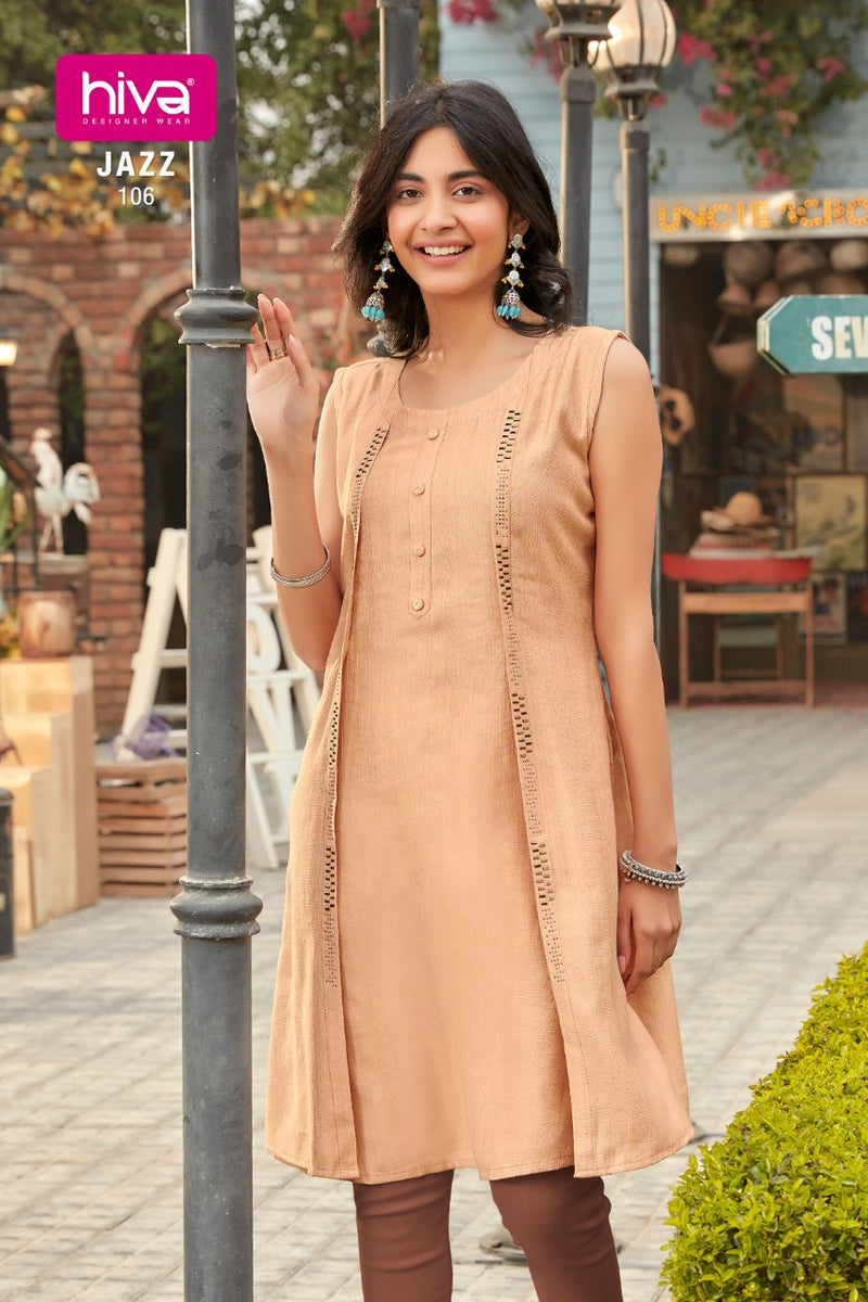 Hiva Designer Jazz Silk Fancy Casual Wear Kurtis