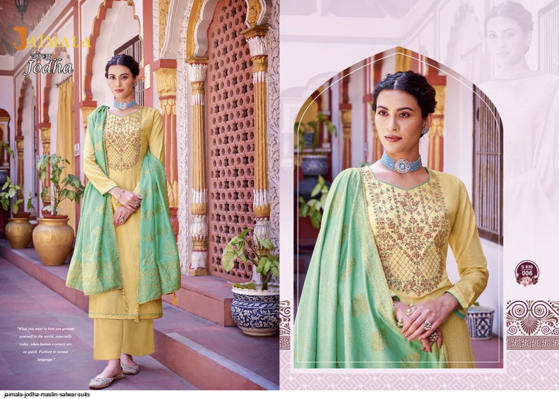 Alok Suits Jaimala Jodha Muslin Jacquard Embroidered Party Wear Salwar Suits