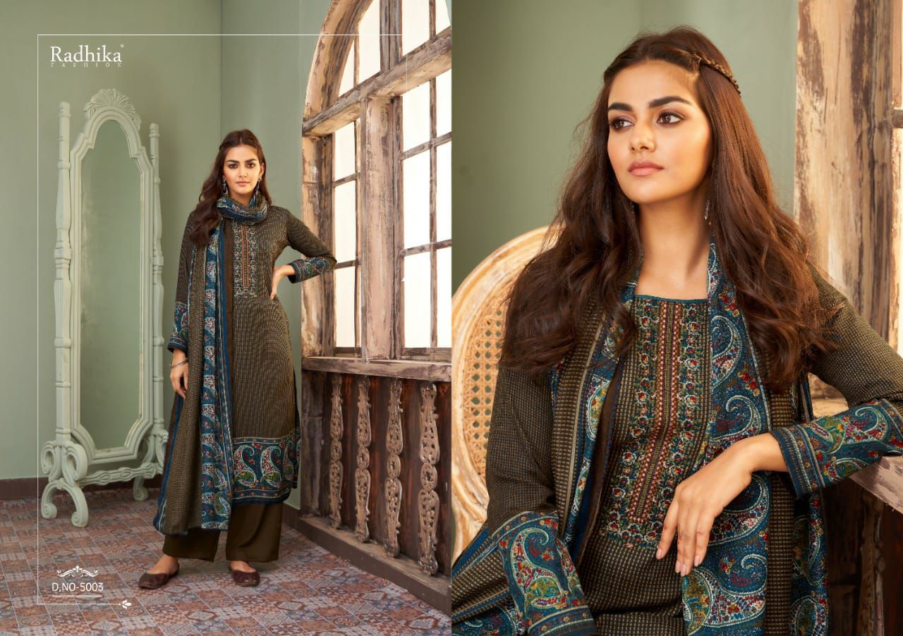 Radhika Joyava Pashmina Print With Heavy Embroidery Work Stylish Designer Beautiful Look Salwar Kameez