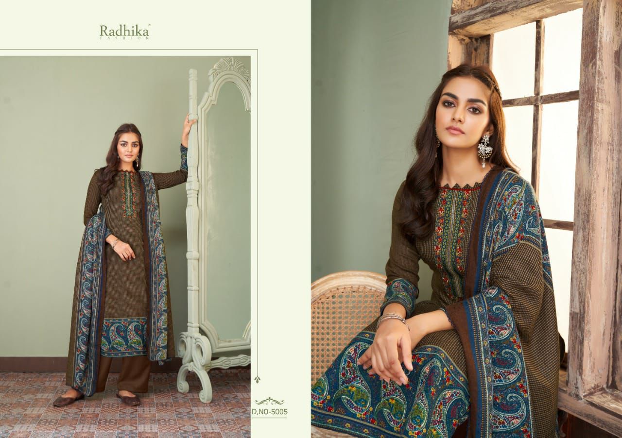 Radhika Joyava Pashmina Print With Heavy Embroidery Work Stylish Designer Beautiful Look Salwar Kameez