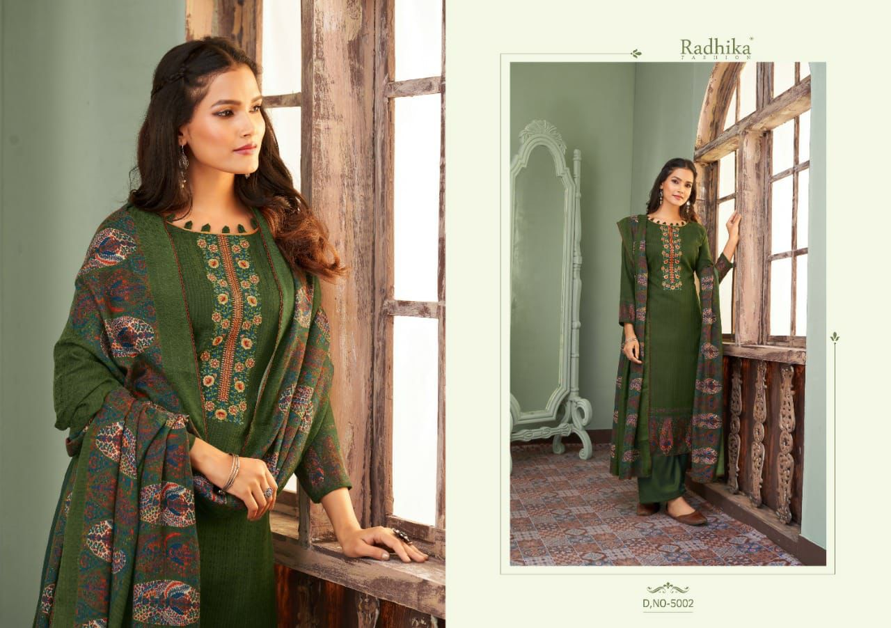 Radhika Joyava Pashmina Print With Heavy Embroidery Work Stylish Designer Beautiful Look Salwar Kameez