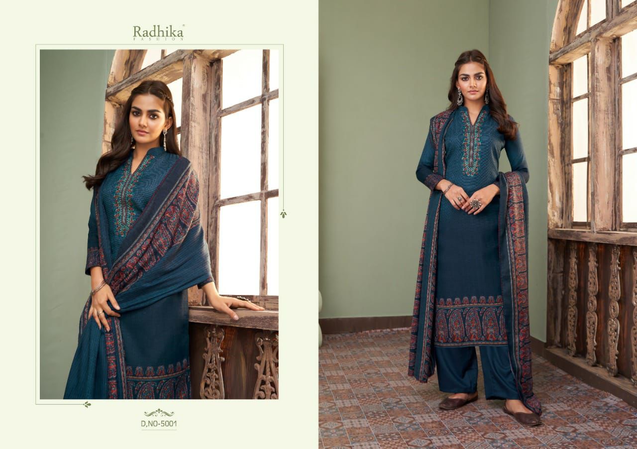 Radhika Joyava Pashmina Print With Heavy Embroidery Work Stylish Designer Beautiful Look Salwar Kameez