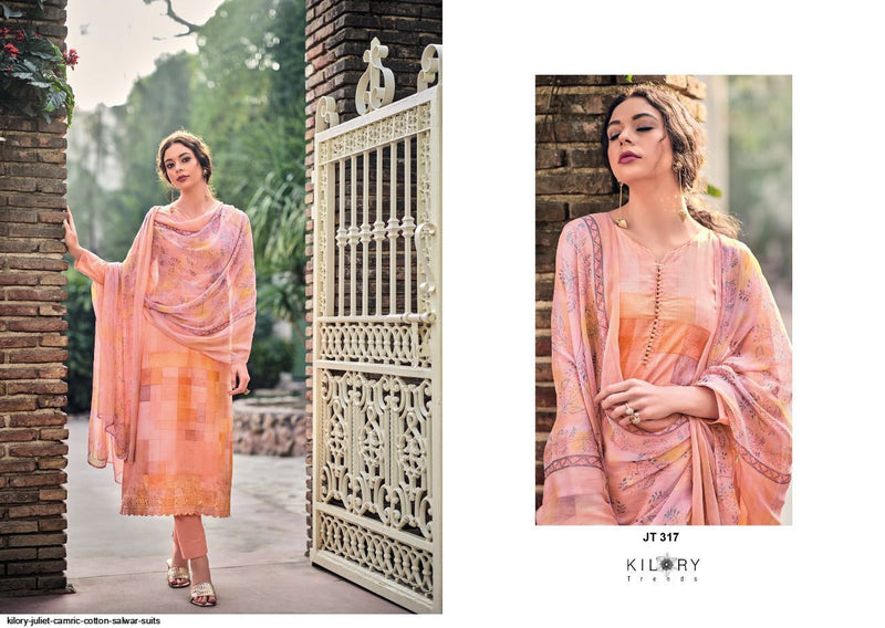 Kilory Trends Juliet Cambric Cotton Printed Festive Wear Salwar Suits With Embroidery Work & Digital Print