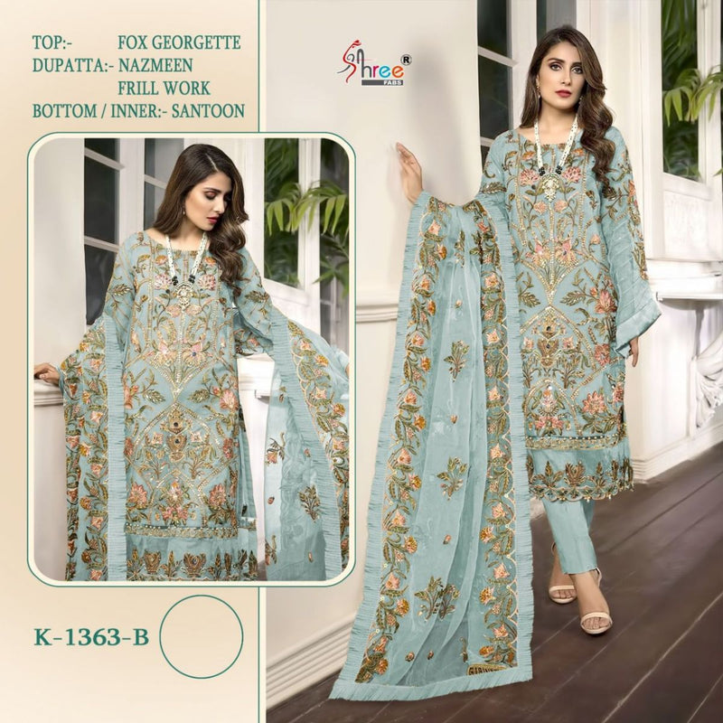 Shree Fab K 1363 Fox Georgette Embroidered Party Wear Salwar Kameez