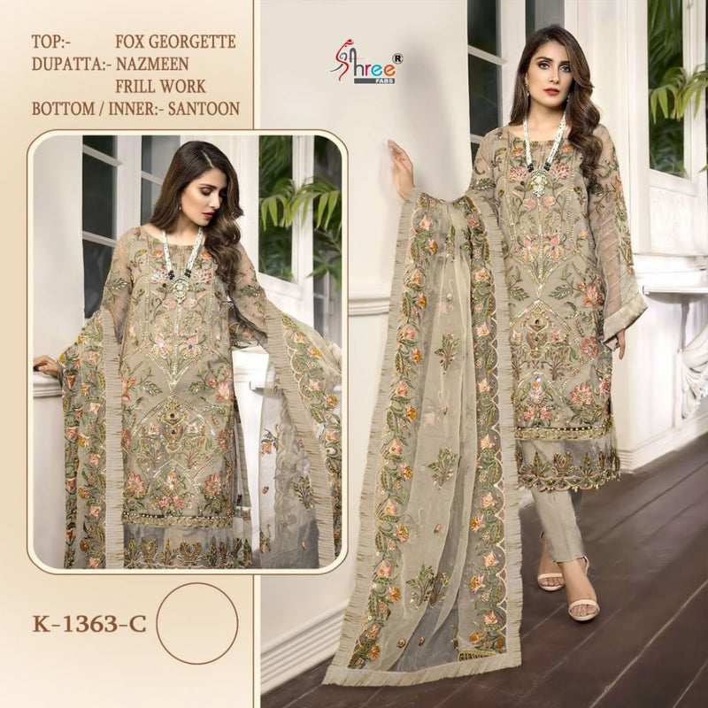 Shree Fab K 1363 Fox Georgette Embroidered Party Wear Salwar Kameez