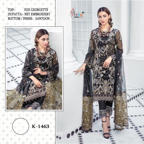 Shree Fabs Dno K 1463 Georgette With Fancy Embroidery Work Stylish Designer Party Wear Salwar Kameez