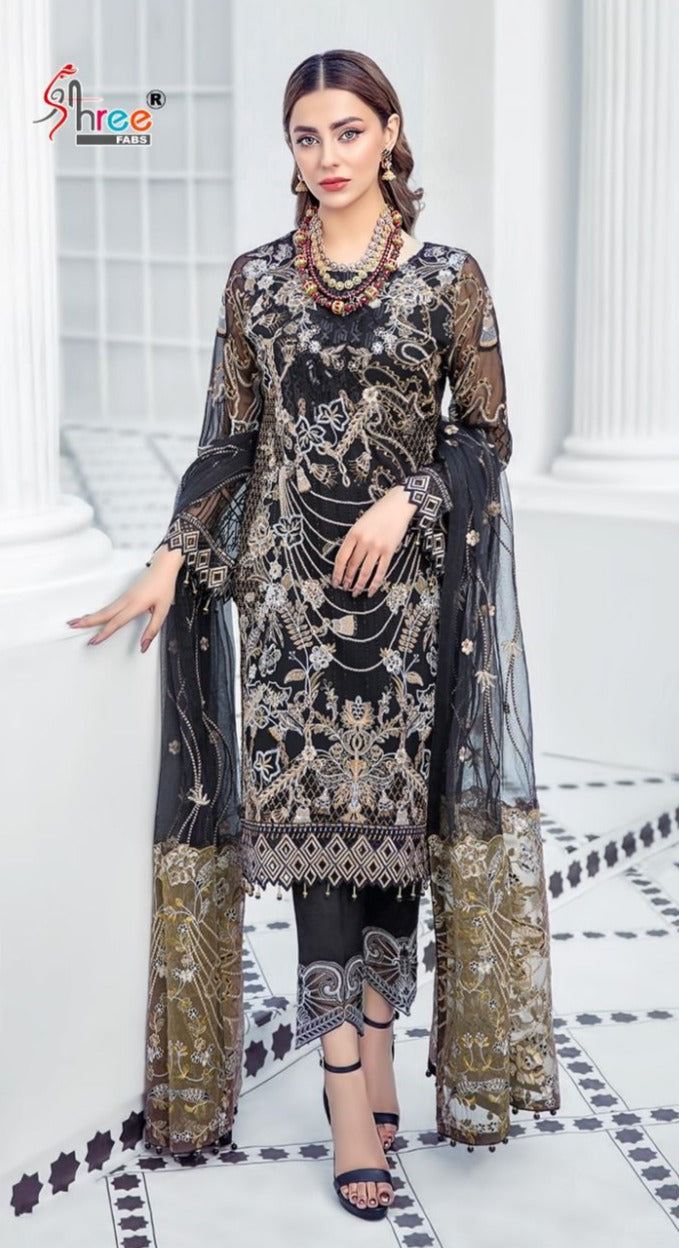 Shree Fab K 1463 To 1465 Series Fox Georgette Pakistani Style Wedding Wear Salwar Suits With Heavy Embroidery