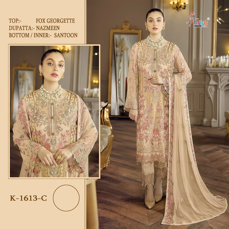 Shree Fabs K 1613 Fox Georgette With Heavy Embroidery Work Stylish Designer Beautiful Salwar Kameez