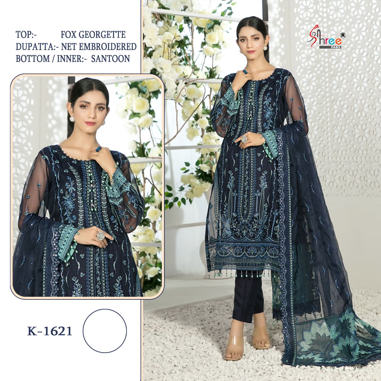 Shree Fabs K 1621 Georgette With Heavy Embroidery Work Stylish Designer Pakistani Party Wear Salwar Kameez