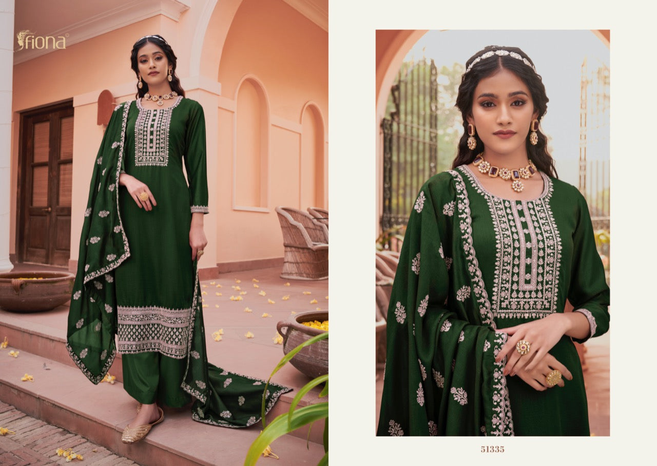 Fiona Kahish Silk With Fancy Embroidery Work Stylish Designer Attractive Look Fancy Salwar Kameez