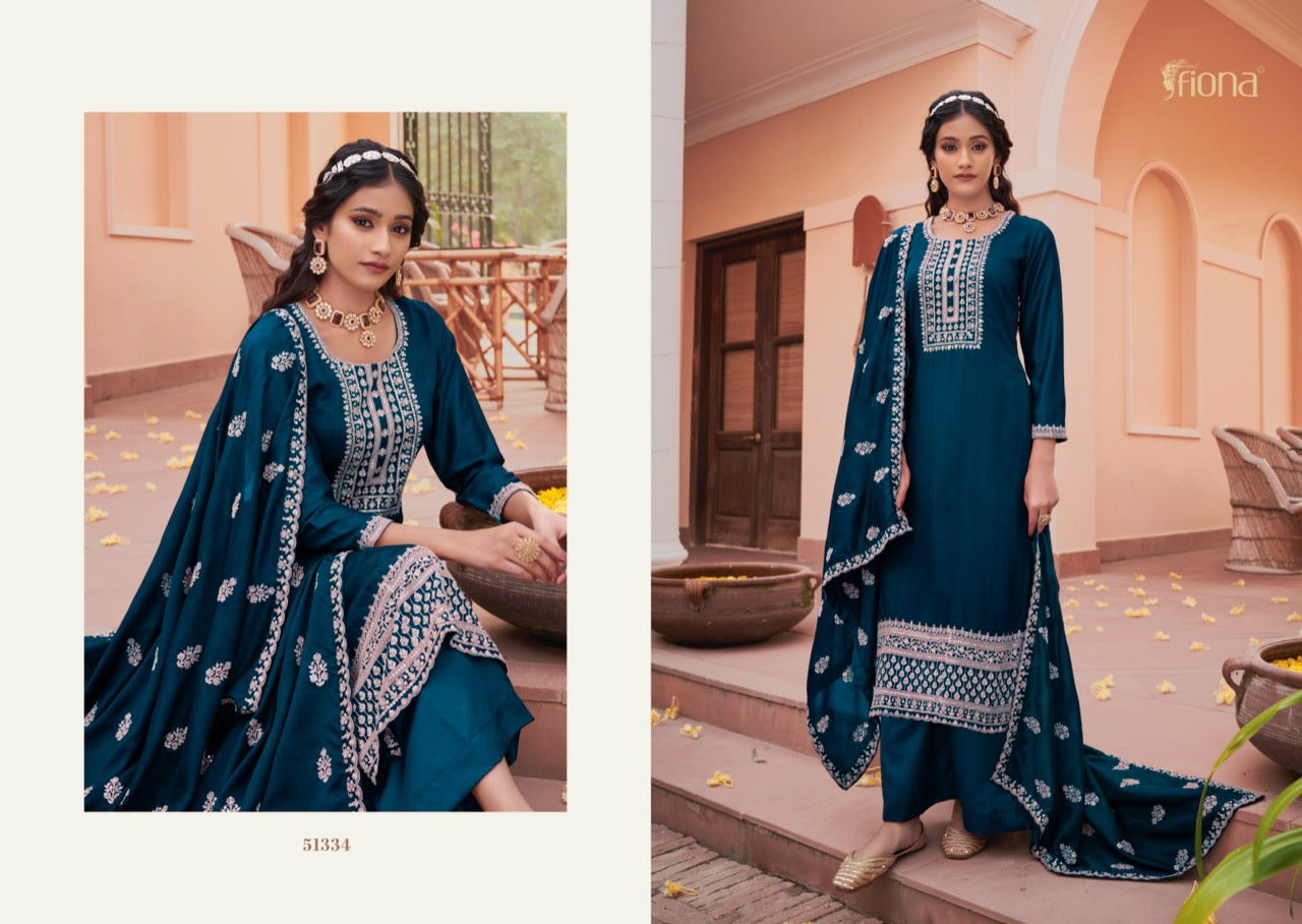 Fiona Kahish Silk With Fancy Embroidery Work Stylish Designer Attractive Look Fancy Salwar Kameez