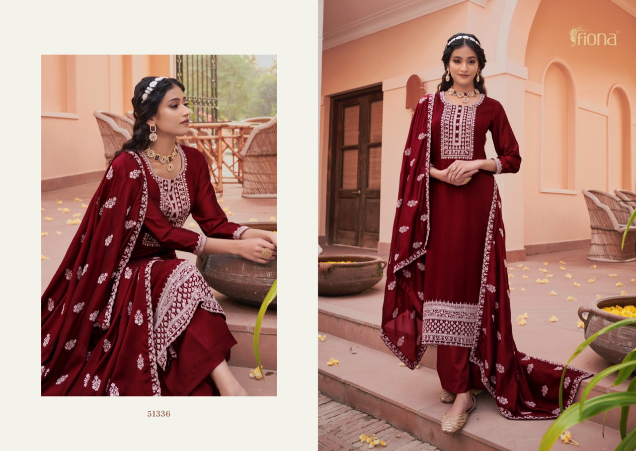 Fiona Kahish Silk With Fancy Embroidery Work Stylish Designer Attractive Look Fancy Salwar Kameez