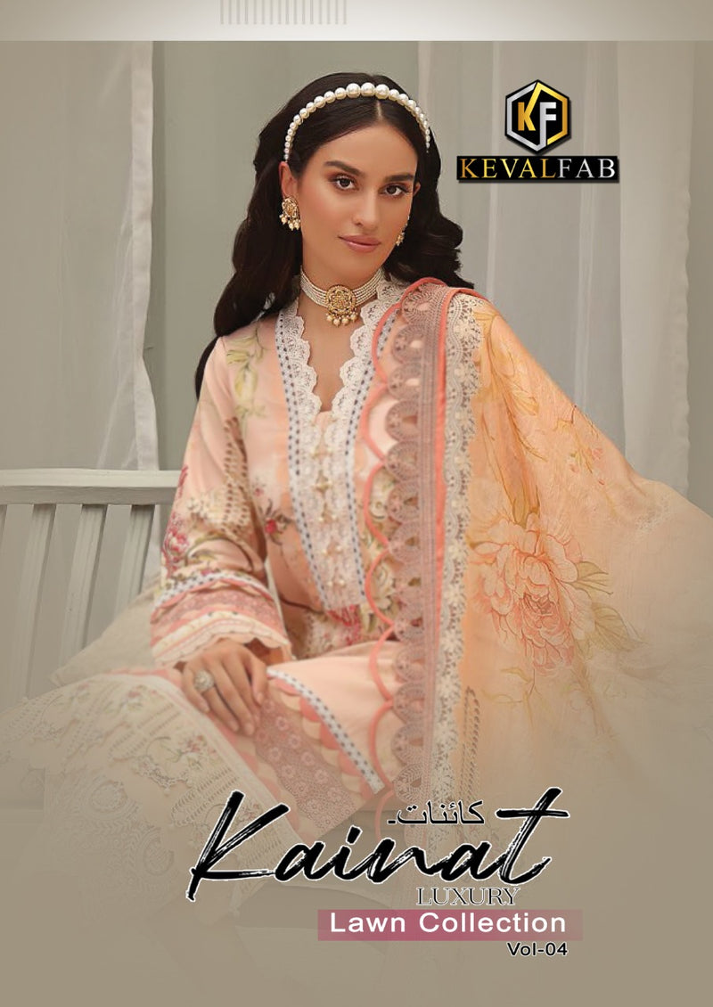 Keval Fabs Kainat Luxury Lawn Cotton Collection Vol 4 Stylish Designer Salwar Kameez