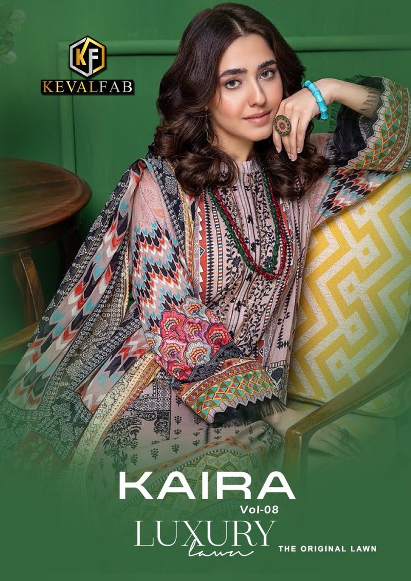 Keval Fab Kaira Luxury Lawn Vol 8 Lawn Cotton  Printed Pakistani Style Printed Party Wear Salwar Suits