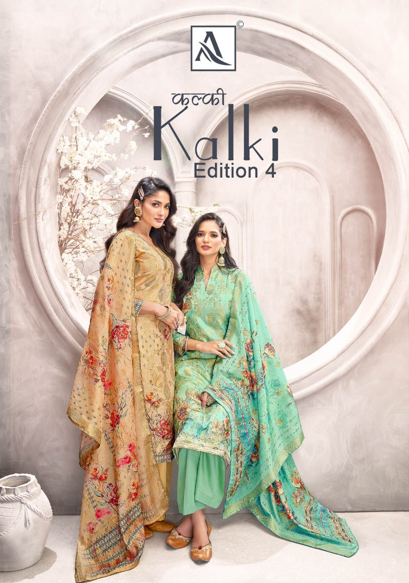 Alok Suits Kalki Edition Vol 4 Banarasi Jacquard Digital Prints With Embroidery Party Wear Salwar Suits