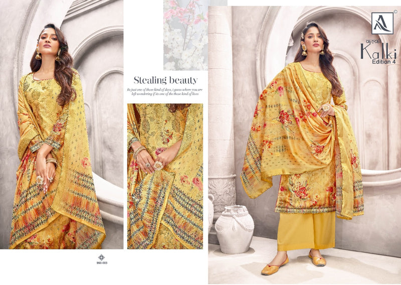 Alok Suits Kalki Edition Vol 4 Banarasi Jacquard Digital Prints With Embroidery Party Wear Salwar Suits