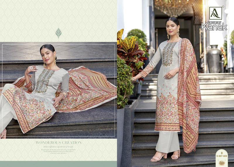 Alok Suits Kanak Jam Cotton Embroidered Designer Party Wear Salwar Suits With Digital Print