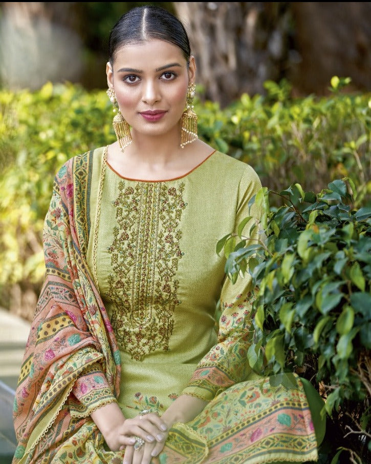 Alok Suits Kanak Jam Cotton Embroidered Designer Party Wear Salwar Suits With Digital Print