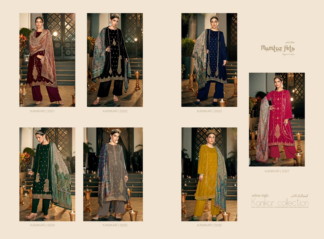 Mumtaz Kanikar Collection Velvet With Heavy Embroidery Work Stylish Designer Party Wear Salwar Kameez