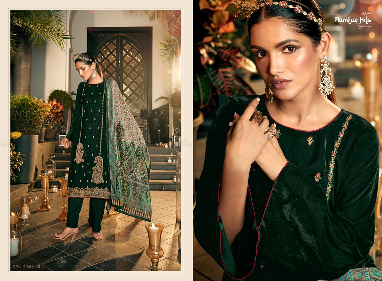 Mumtaz Kanikar Collection Velvet With Heavy Embroidery Work Stylish Designer Party Wear Salwar Kameez