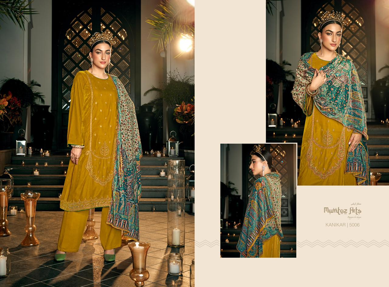 Mumtaz Kanikar Collection Velvet With Heavy Embroidery Work Stylish Designer Party Wear Salwar Kameez