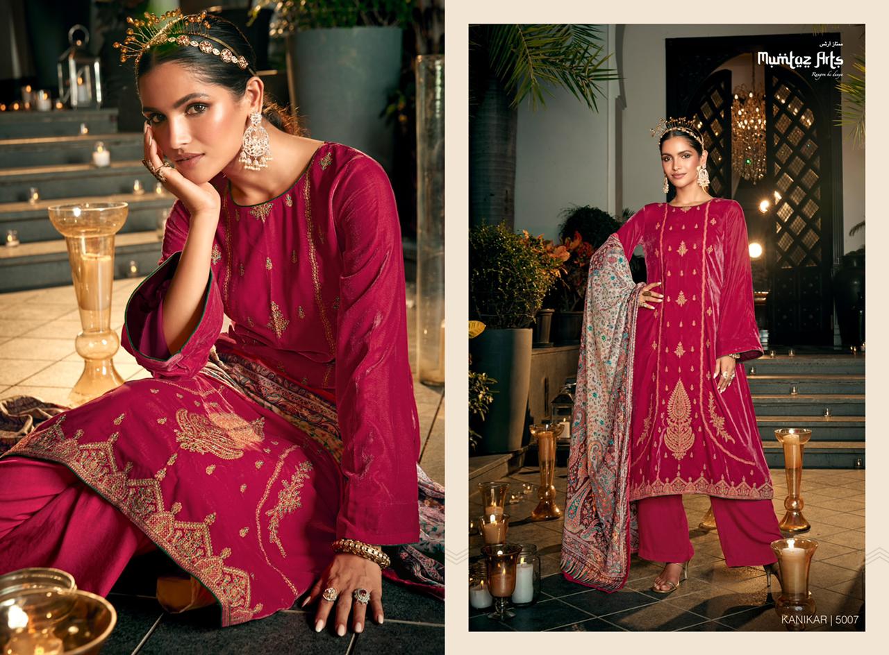 Mumtaz Kanikar Collection Velvet With Heavy Embroidery Work Stylish Designer Party Wear Salwar Kameez