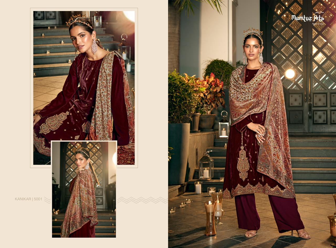 Mumtaz Kanikar Collection Velvet With Heavy Embroidery Work Stylish Designer Party Wear Salwar Kameez