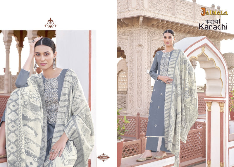 Alok Suits Jaimala Karachi Jam Cotton Embroidered Designer Party Wear Salwar Suits