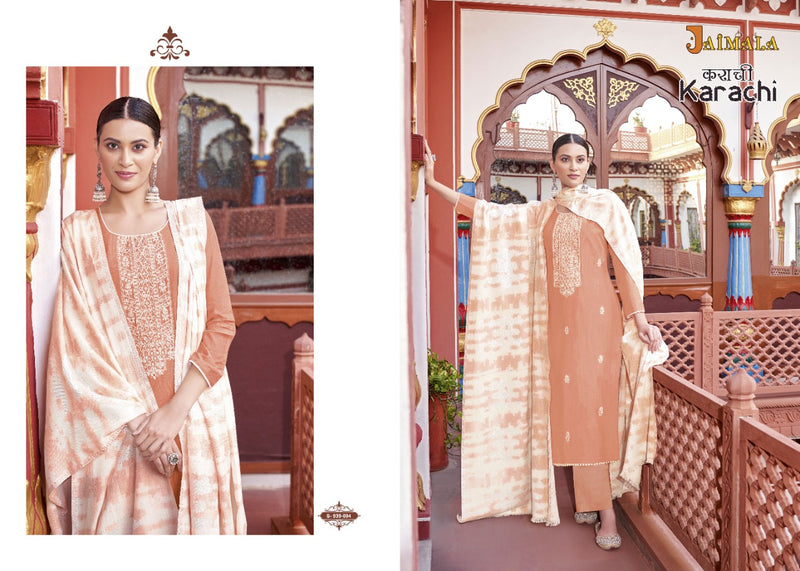 Alok Suits Jaimala Karachi Jam Cotton Embroidered Designer Party Wear Salwar Suits