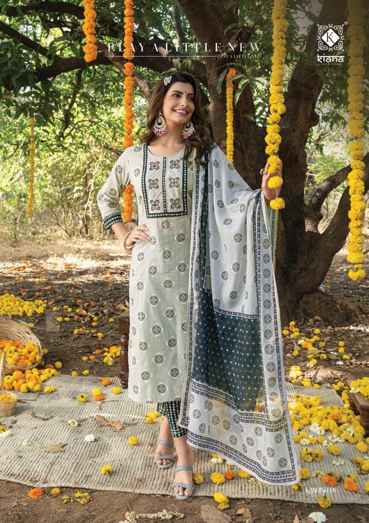 Kiana House Of Fashion Kashish Pure Cotton Print With Thread Work Embroidery Kurti