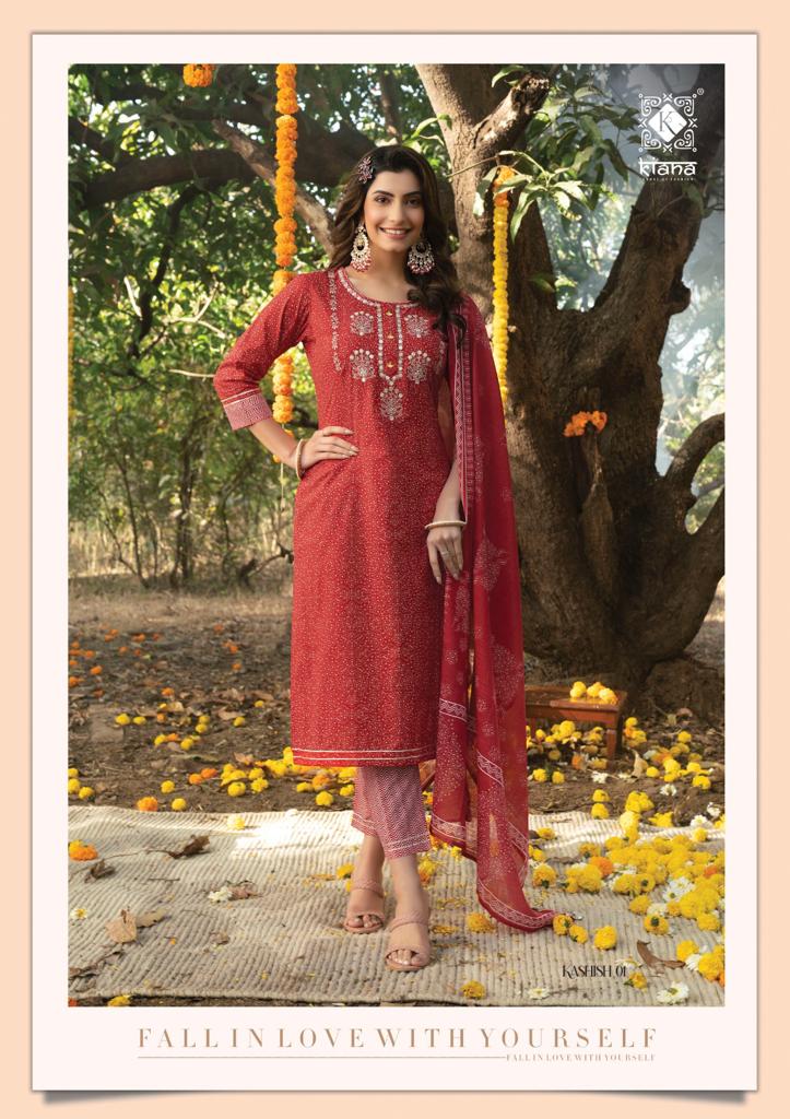 Kiana House Of Fashion Kashish Pure Cotton Print With Thread Work Embroidery Kurti