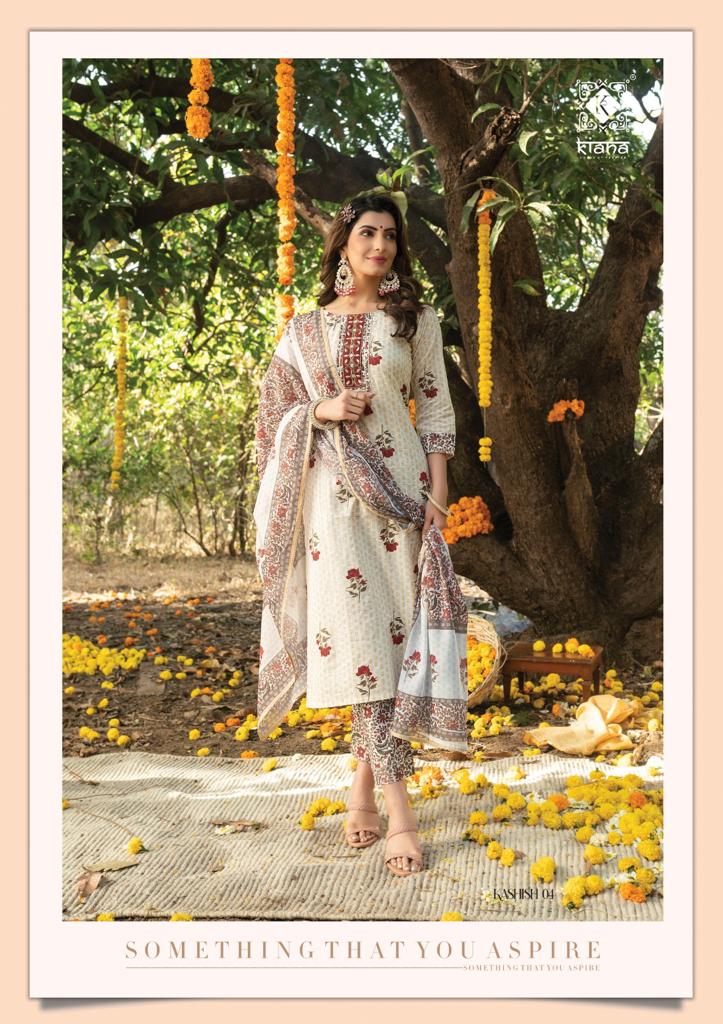 Kiana House Of Fashion Kashish Pure Cotton Print With Thread Work Embroidery Kurti