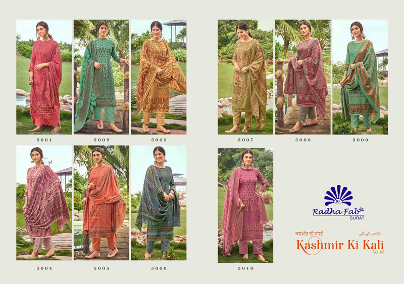 Radha Fab Kashmir Ki Kali Vol 5 Pashmina With Fancy Work Stylish Designer Casual Wear Salwar Kameez