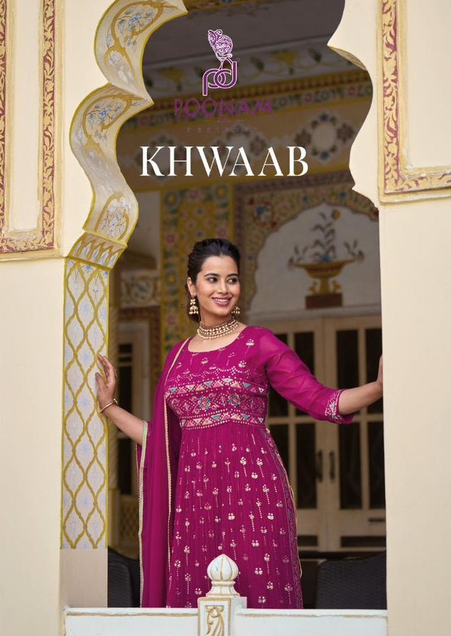 Poonam Designer Khwaab Pure Georgette Sequence Embroidery Work Fancy Designer Partywear Kurti