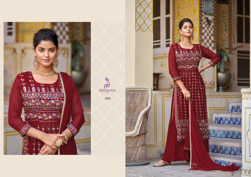 Poonam Designer Khwaab Pure Georgette Sequence Embroidery Work Fancy Designer Partywear Kurti