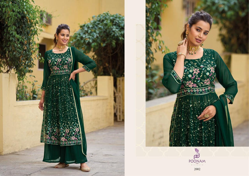 Poonam Designer Khwaab Pure Georgette Sequence Embroidery Work Fancy Designer Partywear Kurti