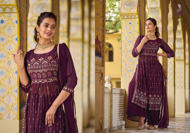 Poonam Designer Khwaab Pure Georgette Sequence Embroidery Work Fancy Designer Partywear Kurti