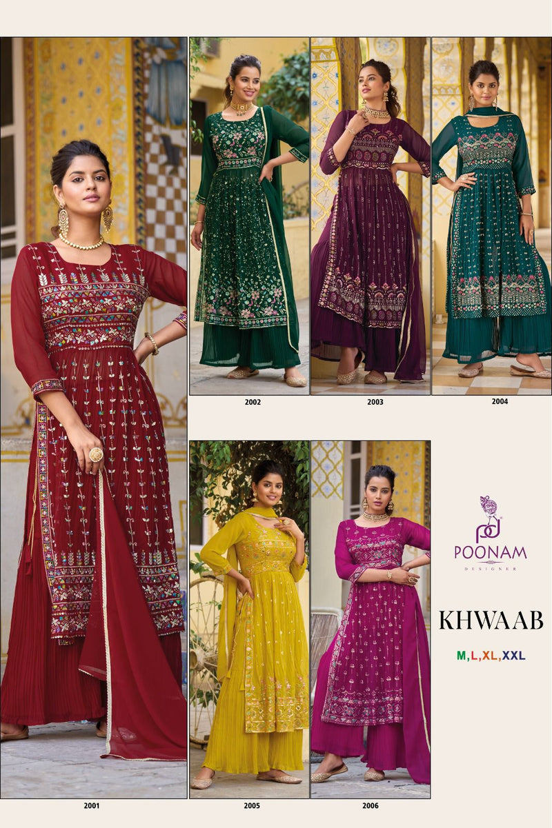 Poonam Designer Khwaab Pure Georgette Sequence Embroidery Work Fancy Designer Partywear Kurti