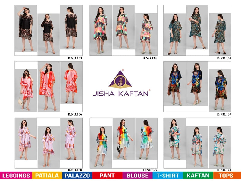 Jelite Jisha Kurti Kaftan Vol 5 Polyester Crepe Digital Print Party Wear Kaftan Kurtis