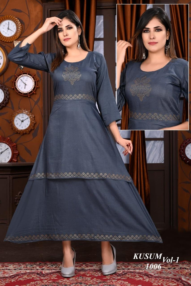 Riyaa Kusum Vol 1 Rayon With Heavy Embroidery Work Stylish Designer Party Wear Kurti