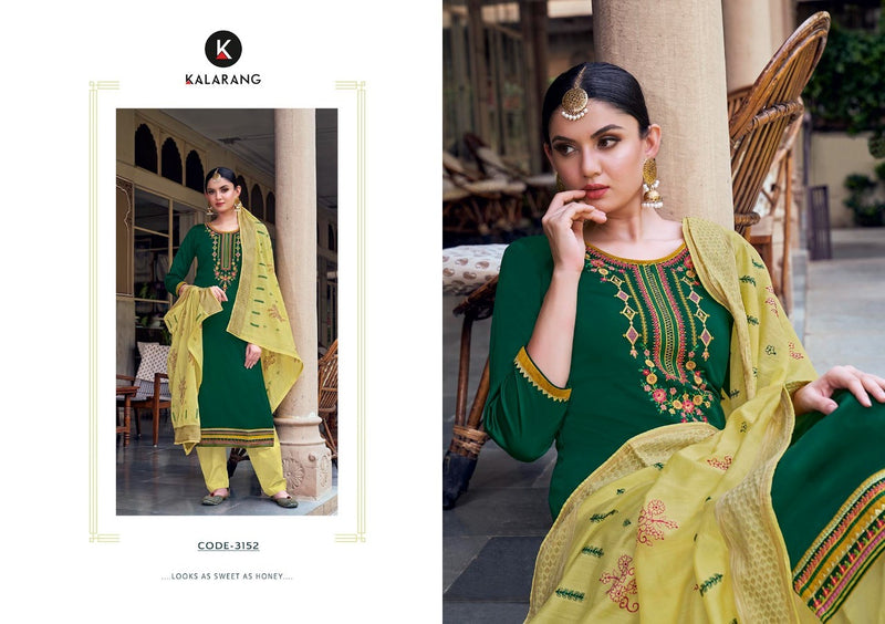 Kalarang Fashion Geetika Jam Silk Cotton With Embroidery Work Salwar Kameez