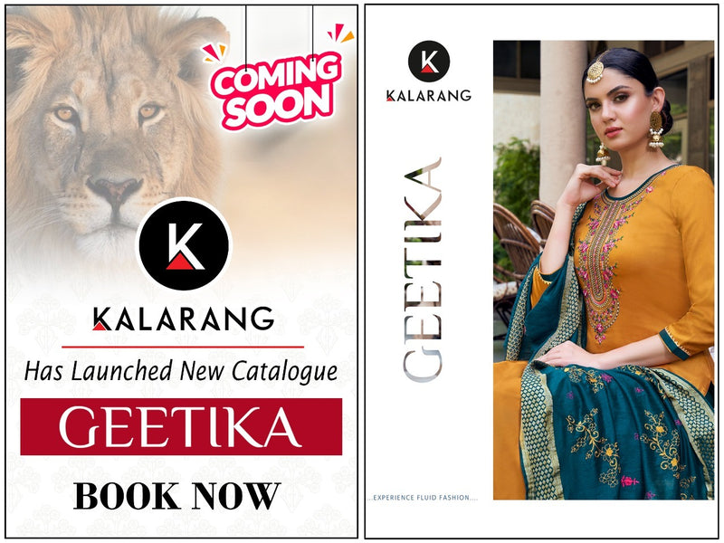 Kalarang Fashion Geetika Jam Silk Cotton With Embroidery Work Salwar Kameez