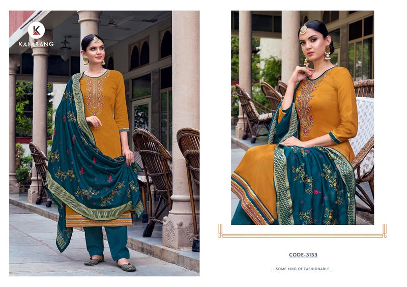 Kalarang Fashion Geetika Jam Silk Cotton With Embroidery Work Salwar Kameez