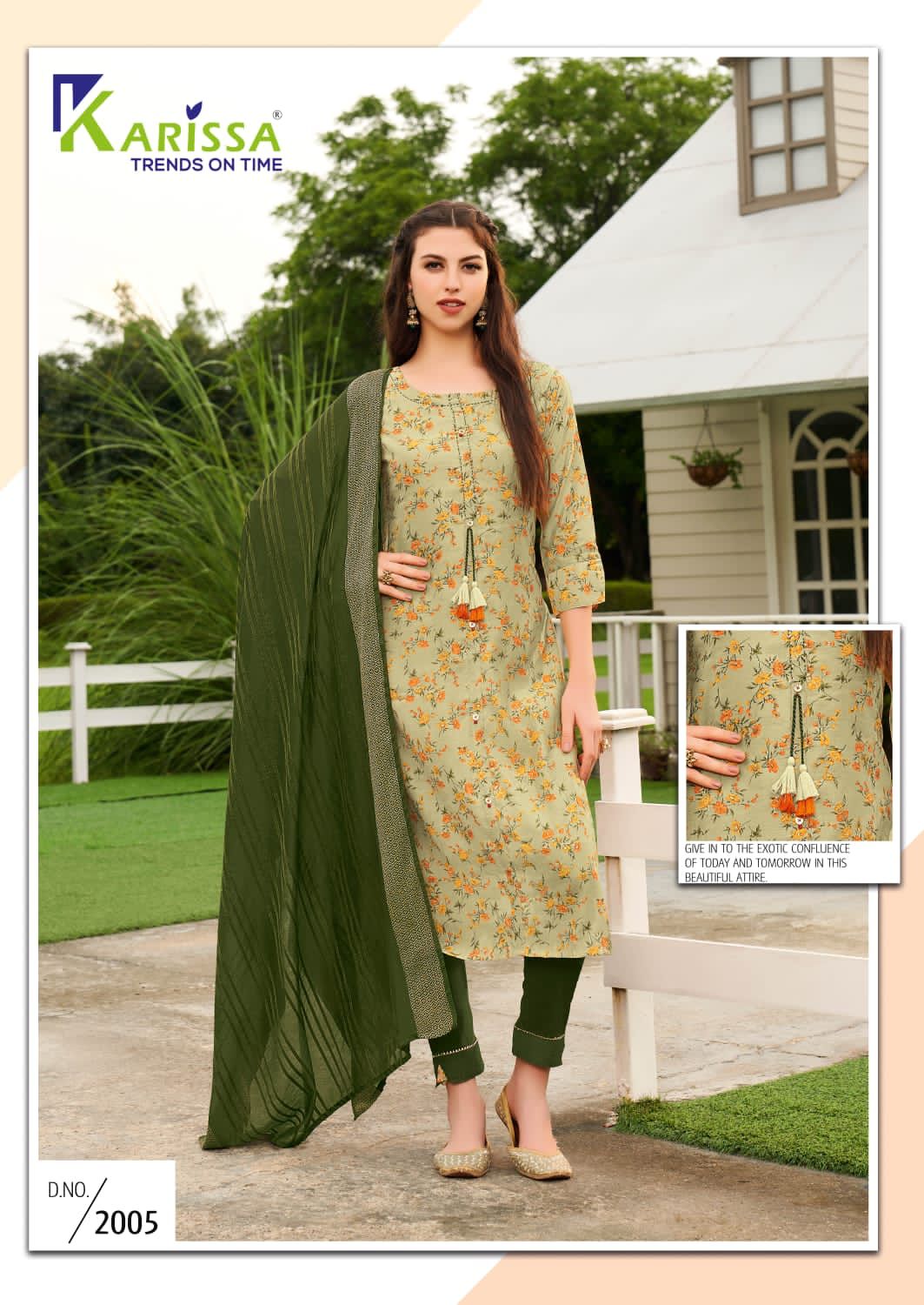 Karissa Velvet Banarasi Silk With Foil Print Fancy Kurti