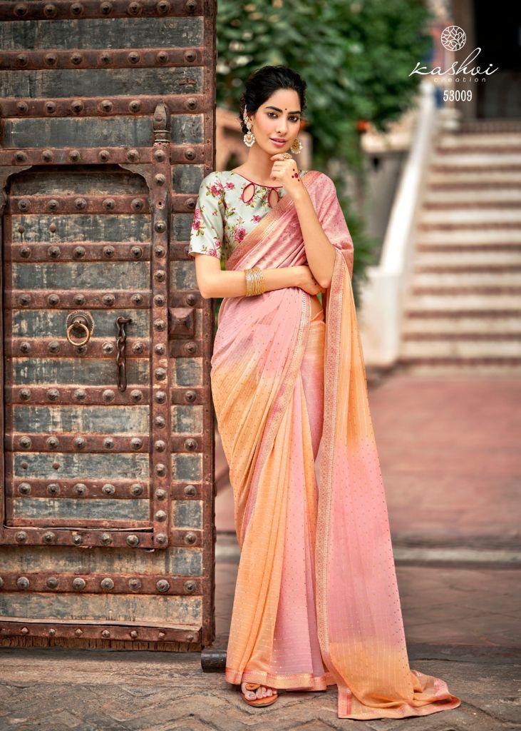 Kashvi Creation Shraddha Georgette With Foil Print Fancy Saree